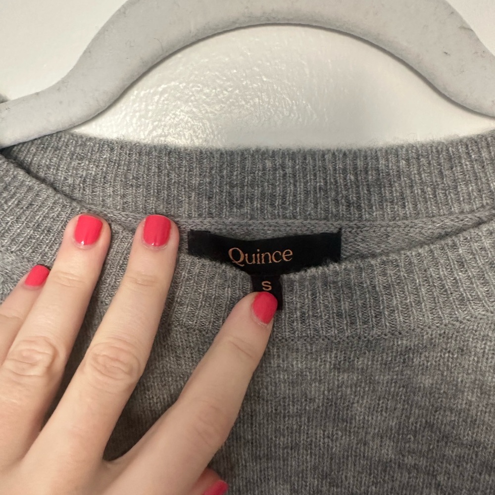 Quince Grey Cashmere T Shirt - Picture 2 of 7